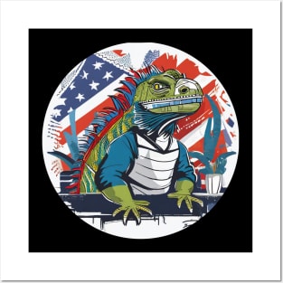 Iguana flag Posters and Art